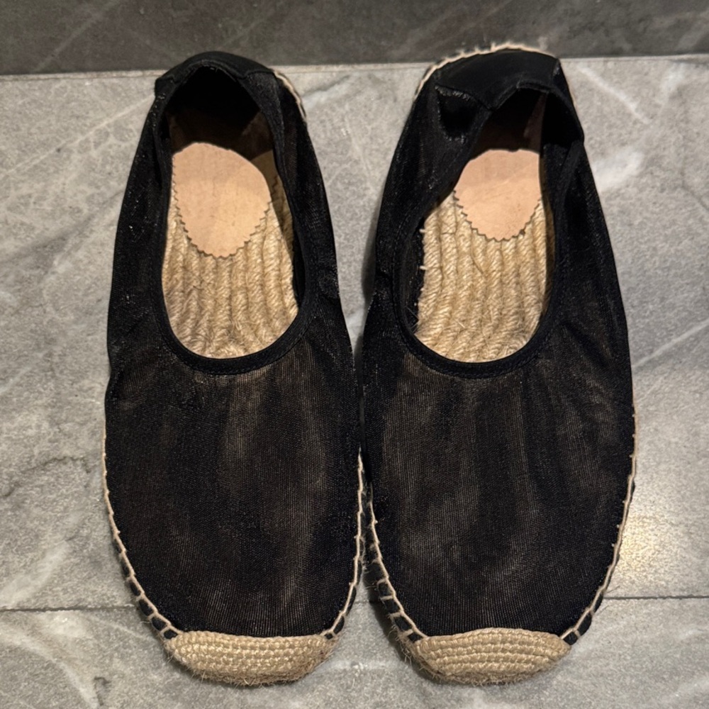 J. Crew Black Mesh Espadrilles